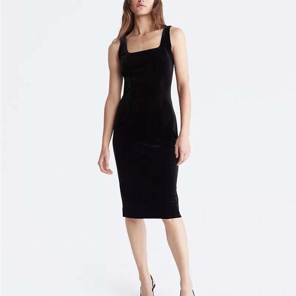 Calvin Klein Velvet Square Neck Midi Tank Dress size 6
